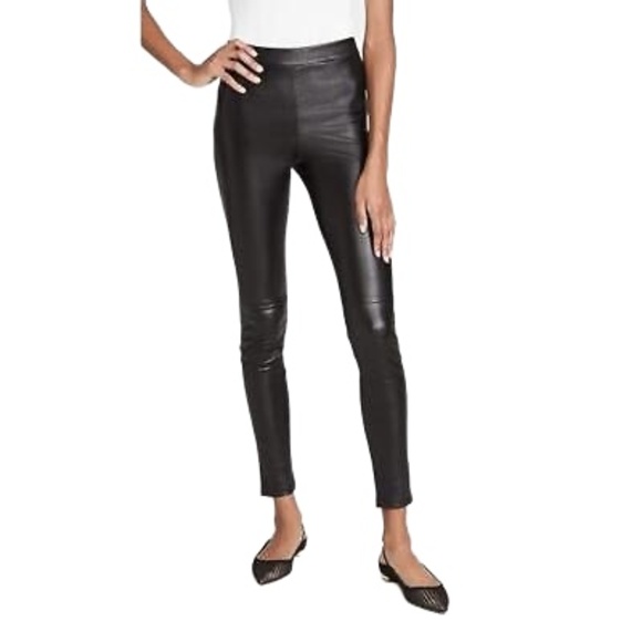 Theory Pants - Theory Black Lambskin Leather Grunge Ankle Fit Skinny Luxury Baddie Pants 6